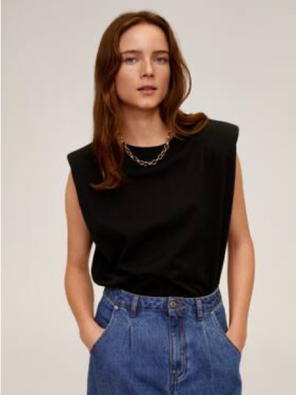 ✨2/$15✨ H&M Taupe Brown Crew Neck Sleeveless Tee - Picture 6 of 6